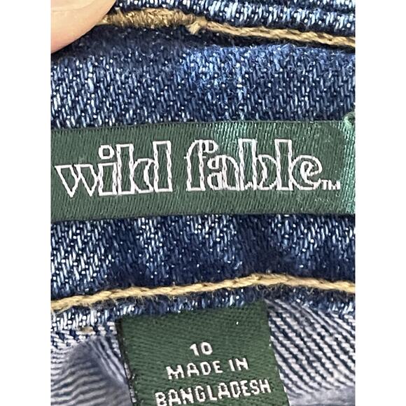 Wild Fable Jeans Womens 10 Blue Super High Rise Straight Button Fly Distressed - Picture 9 of 13